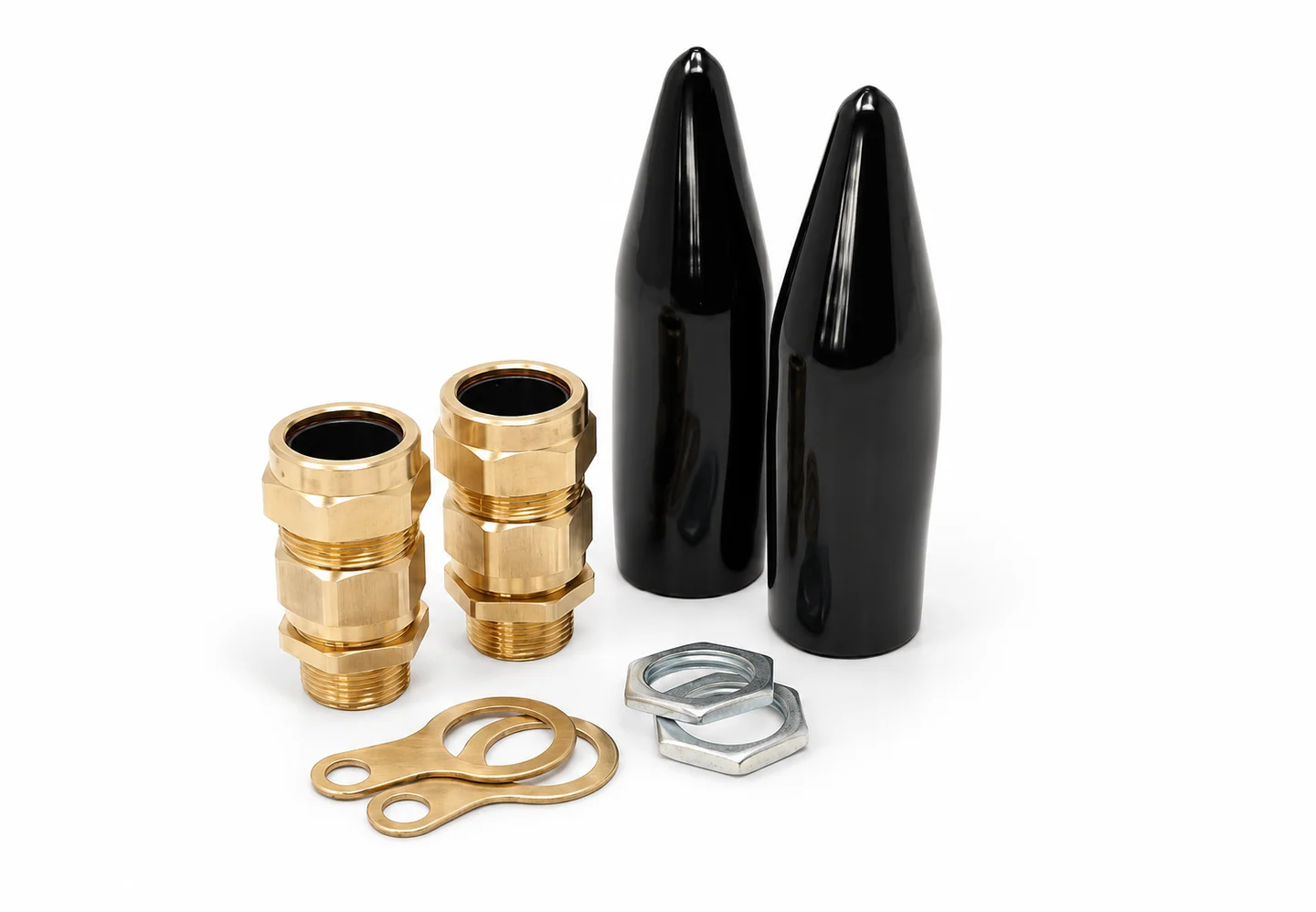 Representative CW-type brass armoured cable gland kit based on HUSI catalog products
